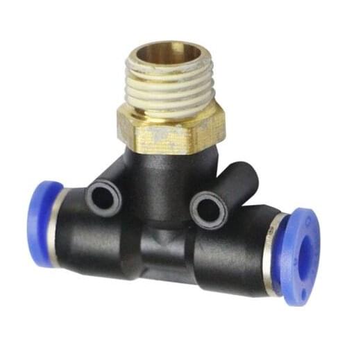 10Pcs Pneumatic 1/8" Male Thread 8mm Push In Quick Fittings T Connectors PB8-01