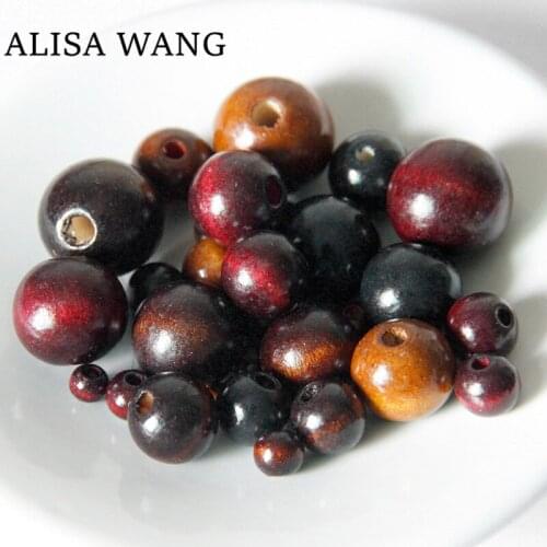 100 pcs/lot 6/8/10/12/14/16/18mm Fashion DIY Beads Natural Round Loose Wood Beads for Jewelry Making Bracelet Necklace Accessory