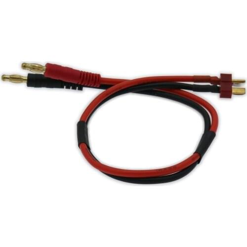 1x 300mm Male T Plug(Deans Style) And 24K Gold-Plated Male 4.0 Banana Silicone Cable 14awg For Lipo Battery Charger XC0016