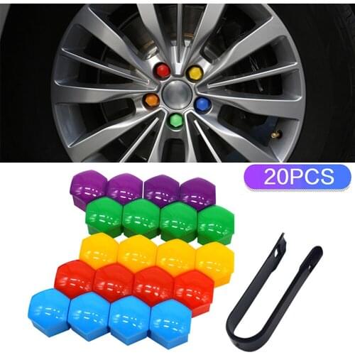 20Pcs 17mm 19mm 21mm Black Car Wheel Caps Bolts Covers Nuts ABS Auto Wheel Hub Protectors Screw Cap styling Anti Rust Cover New