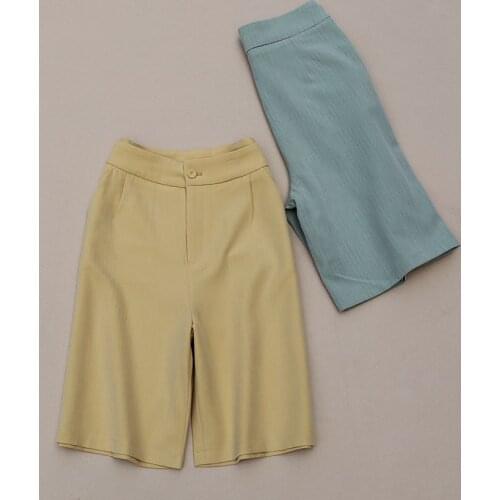 2020 Summer High Waist Fashion Suit Pants Women Work Wear Chic Knee-length Shorts