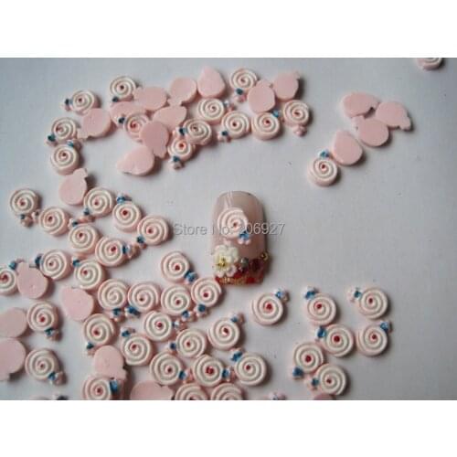 RC86-2 30pcs Cute Lollipop Shape Nail Resin Decoration Outlooking