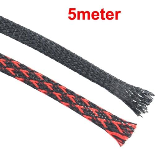 5meter PET Telescopic Braided Hose Snakeskin Net Tube 6mm Motor Cable Shrinking Sleeve Protection Sheath for RC FPV Drone Parts