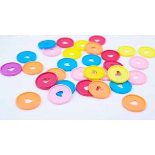 500pcs Colorful Heart Binder Rings Mushroom Hole Loose Leaf Ring Round Binding Plastic Disc Buckle Hoop DIY Binder Notebook