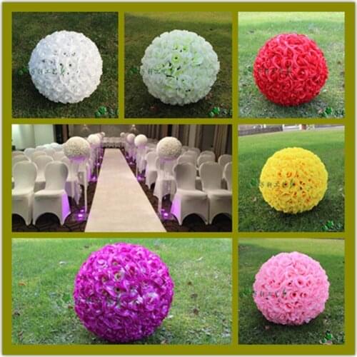6 Colors Optional 8" Artificial Rose Flower Ball Hanging Kissing Balls Ornament For Wedding Site Layout 10pcs/lot