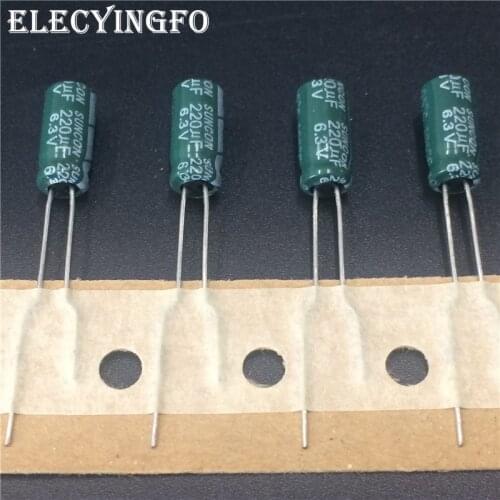 100pcs 220uF 6.3V220uf SUNCON(SANYO) CZ Series 5x11mm 6.3V220uF Aluminum Electrolytic capacitor