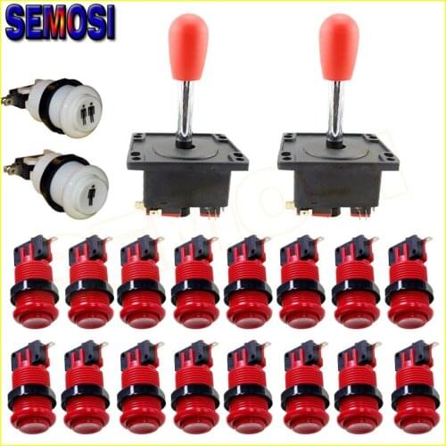 Arcade Button DIY kit fliperama Microswitch Push Buttons with 8 Way Joystick Rocker & 1p/2p Button of Jamma Game Parts DIY