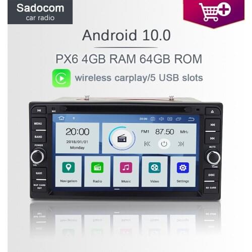 7" PX6 2 din Android 10.0 Car DVD player 6 Core 64GB ROM 4GB Car radio autoradio For Toyota Corolla Vitz Echo VIOS HILUX Terios
