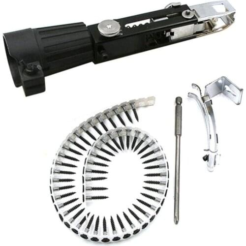 Automatic chain nail gun adapter electric nailer screw gun Kit for Woodworking plaster board fixed tools Power Drill Attachment