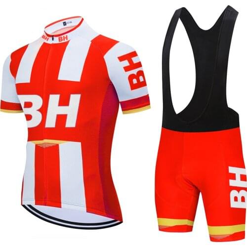 BH Red Cycling Team Clothing Bike Jersey 20D Bike Shorts Ropa Ciclismo Quick Dry Mens Summer BICYCLING Maillot Culotte Set