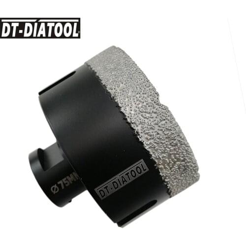DT-DIATOOL Dia 75mm Dry Vacuum Brazed Professional Quality Diamond Hole Saw Drill Bits Hole Saw Drilling core bits M14 Thread