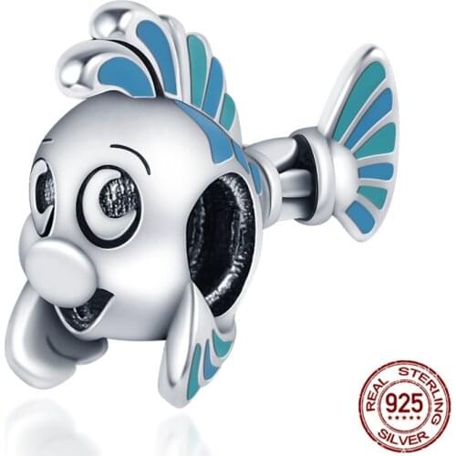 CODEDOG Fish Beads Charms Fit Original 3mmBracelet For Women DIY Jewelry Making Hot Sale 925 Sterling Silver CMS1517