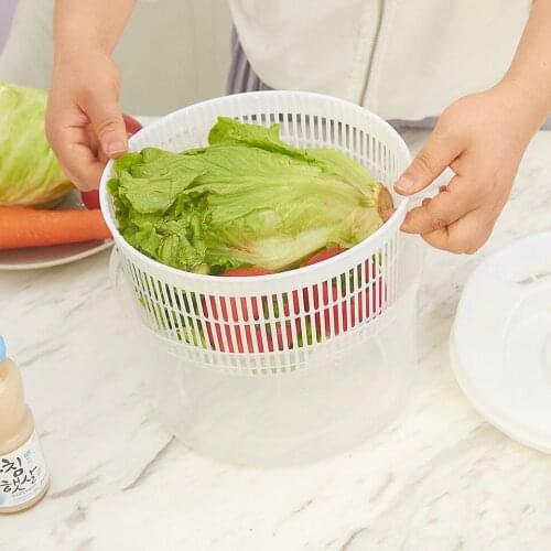 Household Vegetable Fruit Drain Basket Multifunctional Vegetable Basket Spin Dry Manually Dehydrator Quickly Dryer Kitchen Tool