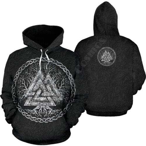 Valknut and Tree of Life Black 3D Printed Hoodies Fashion Pullover Men For Women Sweatshirts Sweater Cosplay Costumes