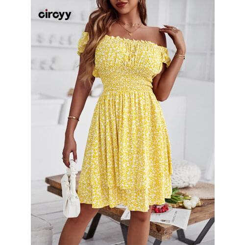 Желтые летние платья Circyy China At AliExpress