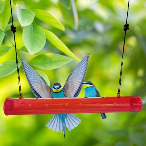 Horizontal Birds Food Feeder Holder Easy Clean Wear-resistant Garden Decor for Outdoor Hanging Swing with Hole Wild Bird Feeders
