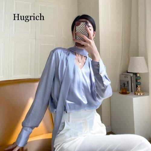 Женские шелковые рубашки Hugrich China At AliExpress