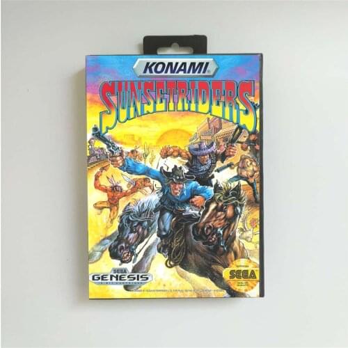 Sunset Riders - USA Cover With Retail Box 16 Bit MD Game Card for Sega Megadrive Genesis Video Game Console