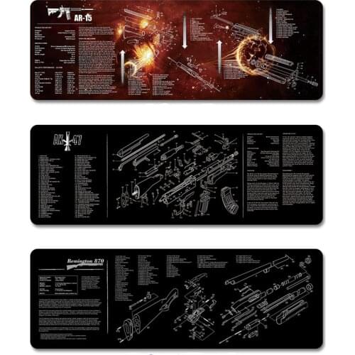 AR-15 AK47 870 Gun Cleaning Rubber Mat 36"x12" Waterproof Non-Slip Cleaning Mat with Parts Diagram Instruction Armorer Mouse Pad
