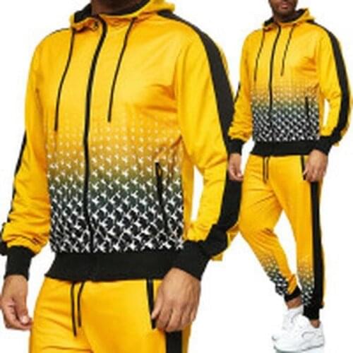ZOGAA Mens Slim and Handsome Hooded Sports Suit