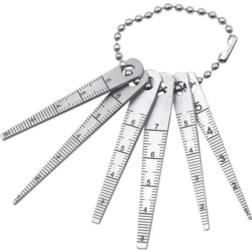 6Pcs 0-7mm Taper Gauge Kits Groove Inner Diameter Aperture Gap Measure Tools Stainless Steel Metric Imperial Measuring Tools