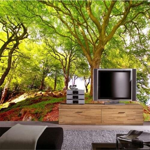 Beibehang Custom 3d mural wallpaper New scenic woods 3d stereo background paved the living room sofa 3d photo wallpaper painting