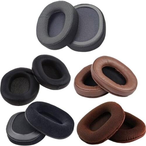 Ear Cushion Cover 1Pair Sheepskin Leather Earpads Splicing Mesh Cloth for Arctis 3 5 7 Pro Headphones