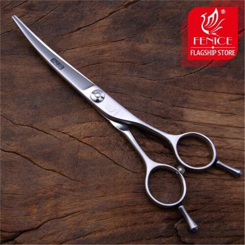 Fenice JP440C 6.0 inch Professional small pet scissors for dog hair fur and ears grooming curved blade shears