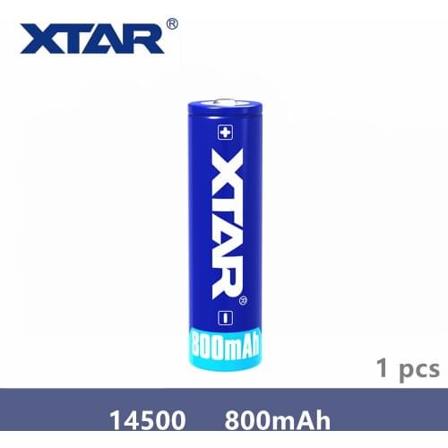 1 Pcs original Xtar Rechargeable 14500 800mAh 3.7V protected battery designed for flashlights portable power supplies etc