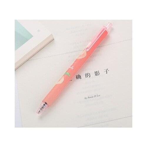 Peach quick-drying press gel pen, cute peach office signature pen, press student pen wholesale