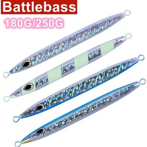 Battlebass 2021 NEW 1PC Fast Jig Deep Water Fishing Lure 180g 200g Barracuda Mackerel Angin Light Jig Luminous Hard Bait China