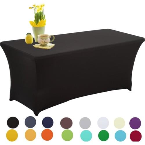 Rectangular Tablecloths Spandex Stretch Table Cover For Wedding Hotel Home Event Party Decoration HAORUI 1PC