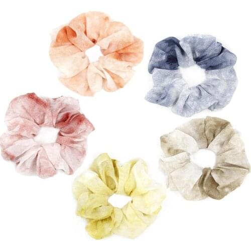 Furling Girl Women Tie-dye Hair Scrunchies Elastic Hair Ties For Girls Soft Hair Band Elegant Hair Accessories Hot Schrunchy