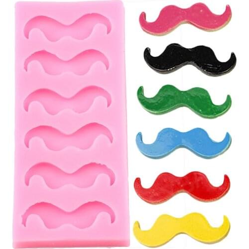 Moustache Silicone Mold DIY Party Cupcake Topper Fondant Molds Baking Cake Decorating Tools Chocolate Gumpaste Candy Clay Moulds