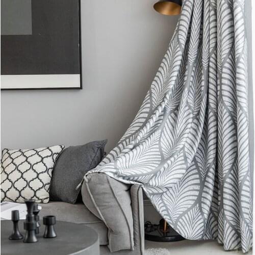 Modern Grey Geometric Blackout Curtains for Living Room Printed Drapes for Bedroom Window Treatments Single Panel Insulation
