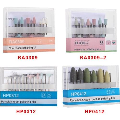4 Types Dental Lab Dental Equipment Teeth Composite polisher Polishing Kit RA /HP 2.35MM Low-speed Burs Drills Mixed