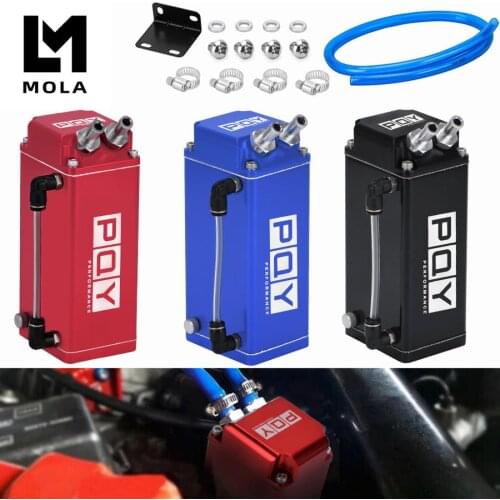 Universal Engine Square Shape Oil Catch Can Oil Tank Reservoir With 2 Bigger Fittings Oil Catcher TK80