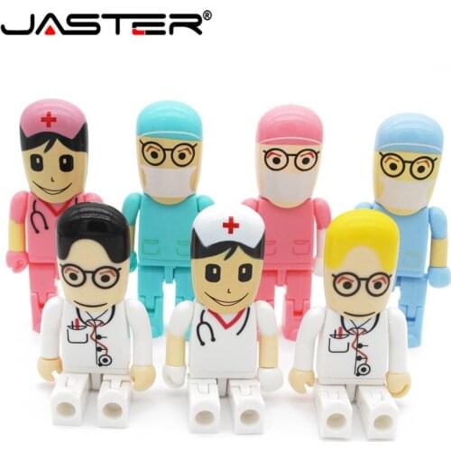 JASTER hot fashion creative Cartoon doctor nurse seriescapacity USB flash drive 2.0 4GB/8GB/16GB/32GB/64GB memory stick