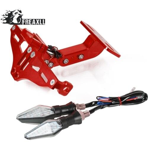 Motorcycle Fender Eliminator Adjustable License Plate Holder Bracket LED For Benelli plate Holder BN300 BN302 BN600 BN TNT 300