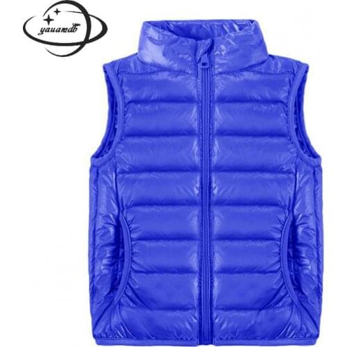YAUAMDB kids vests coat autumn spring 4-13Y polyester Waistcoats solid color loose casual childrens top clothes Y68