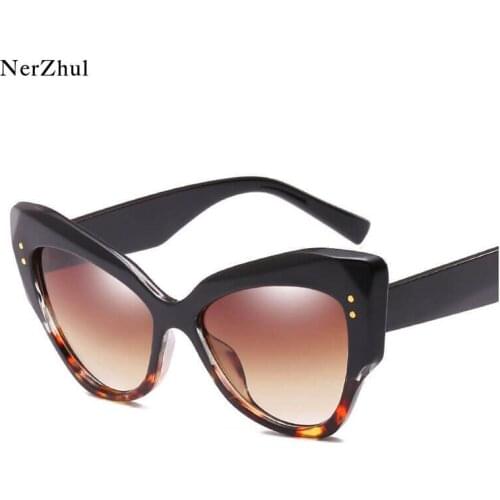 Fashion Sexy Cat Eye Sunglasses Tortoise Frame Shades Sunglasses Women Vintage Brown Sunglasses CAAM04