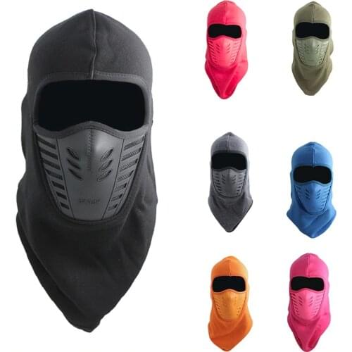 New Winter Warm Fleece Motorcycle Face Mask Anti-dust Waterproof Windproof Full Face Cover Hat Neck Helmet Ski Mask Balaclavas