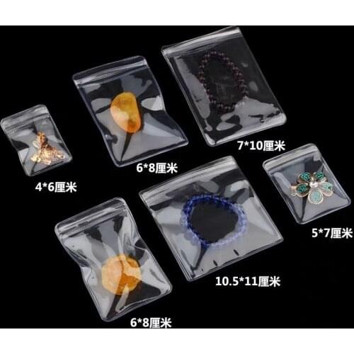 0.48mm PVC Thickness Self Adhesive Seal Plastic Bags Resealable Retail Pouches Jewelry Rings Earrings Pouches