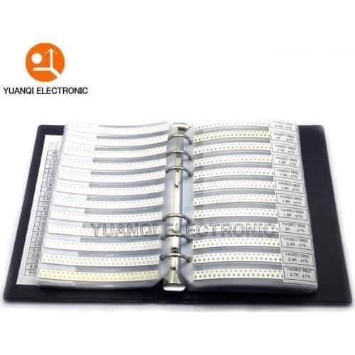 0805 1% SMD Resistor Sample Book 1/8W 0R-20M 177valuesx50pcs=8850pcs Resistor Kit 0R~20M 0R 1R-20M