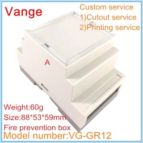 1pcs/lot din rail electronics project box 88*53*59mm ABS plastic chassis enclosure case diy for industrial control system device