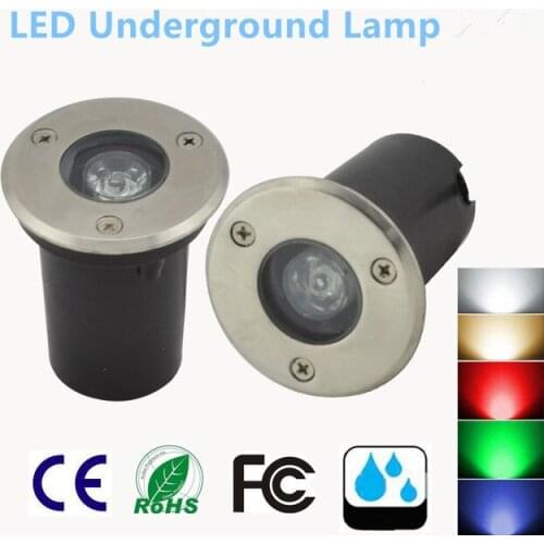 10PCS DHL New IP67 Waterproof 1W-3W 12V/85-265V Outdoor First Garden Way Floor Underground Buried Lamps Yard Landscapebulb Light