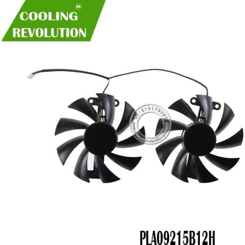 2PCS/SET PLA09215B12H DC12V 0.55A 4PIN graphics card fan for DATALAND RX580 X-Serial 8G