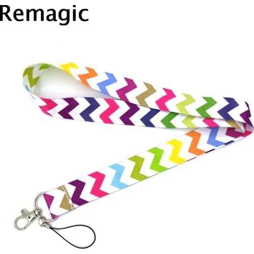 20pcs Wavy Texture Lines Neck Strap Lanyards ID badge card holder keychain Mobile Phone Strap Gift Ribbon webbing necklace