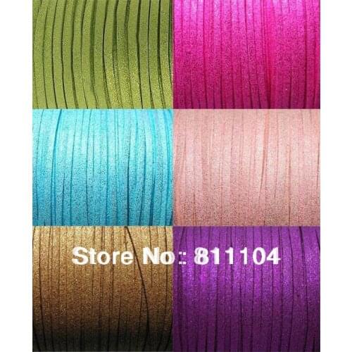 3mm Colors Metallic Color Flat Faux Suede Cord Lace Leather Cord For DIY Leatherwork and Jewelry making Strap Cord Wholesale
