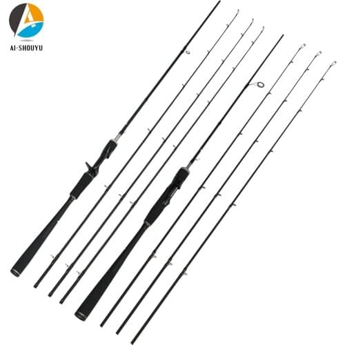 AI-SHOUYU NEW Lure Rod Three Top Tips 1.8m/ 2.1m/2.4m /2.7m Carbon Spinning/Casting Travel Rod M/ML/MH Power Fishing Lure Rod